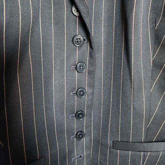 Lauren Ralph Lauren Women's Chocolate Brown Pin Stripe Vest Size Large - Picture 6 of 7